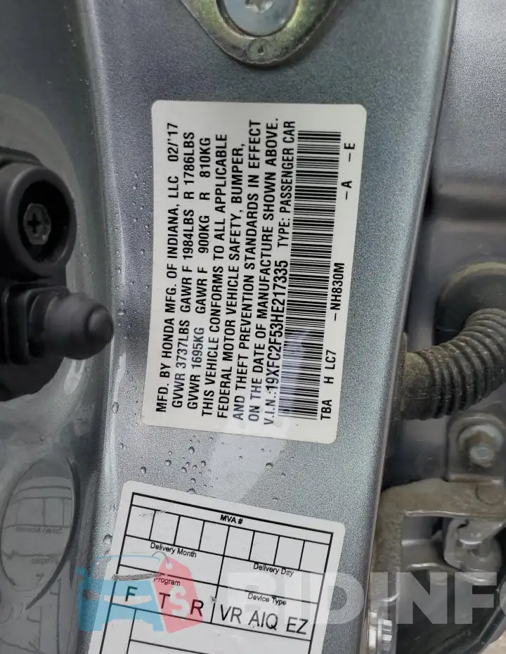 19XFC2F53HE217335 Photo# 12
