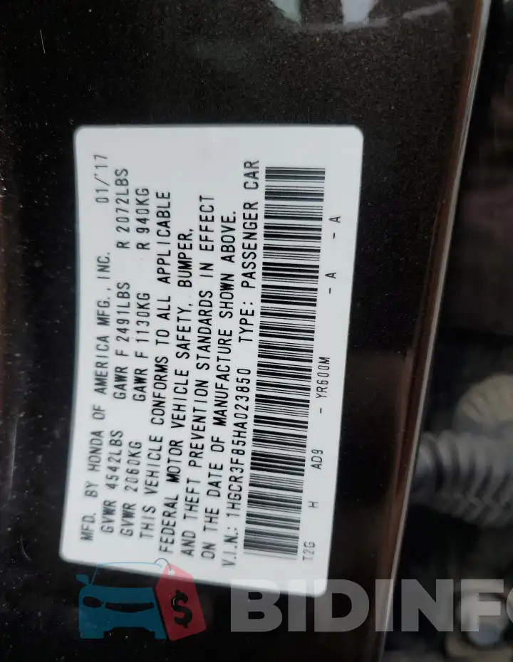 1HGCR3F85HA023850 Photo# 12
