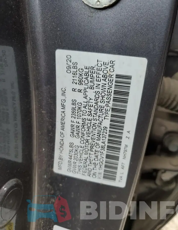 1HGCV1F38LA137239 Photo# 13