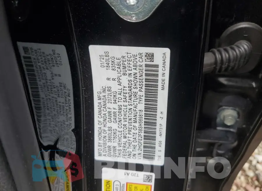 2HGFE2F58SH569818 Photo# 13