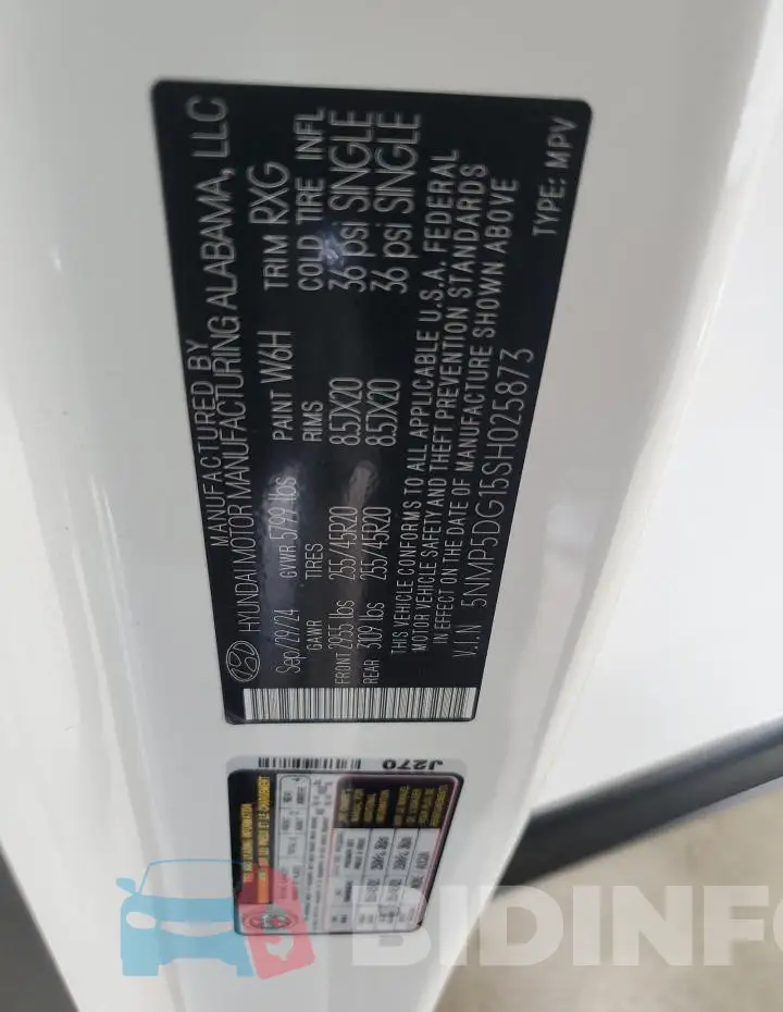 5NMP5DG15SH025873 Photo# 13