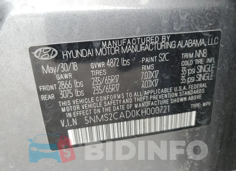 5NMS2CAD0KH000721 Photo# 12