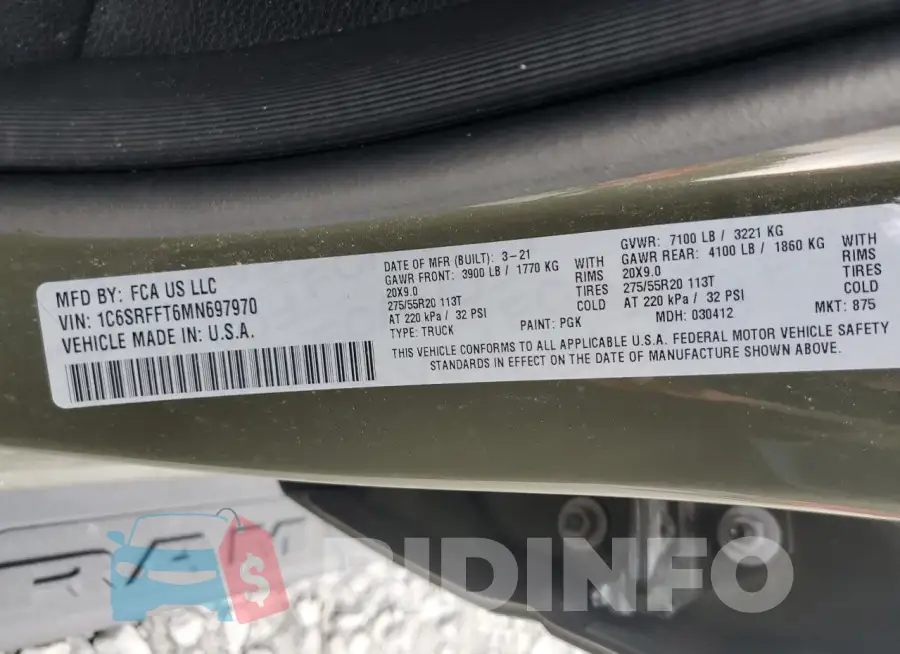 1C6SRFFT6MN697970 Photo# 13