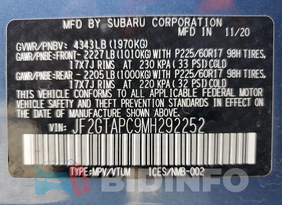 JF2GTAPC9MH292252 Photo# 13