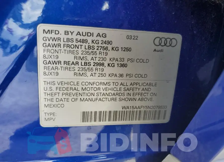 WA15AAFY5N2079533 Photo# 14