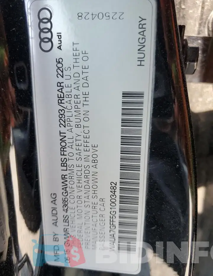 WAUA7GFF5G1003482 Photo# 13