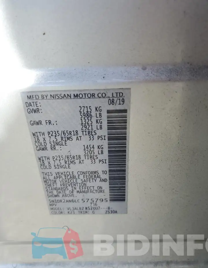 5N1DR2AN6LC575795 Photo# 12