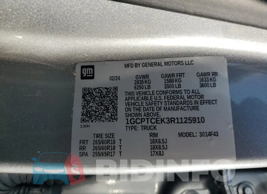 1GCPTCEK3R1125910 Photo# 13
