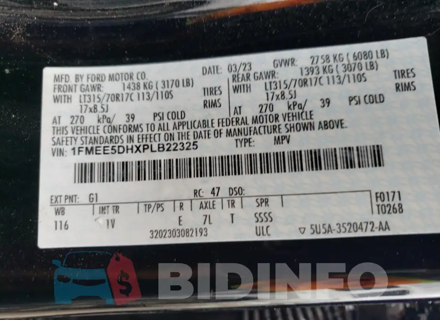 1FMEE5DHXPLB22325 Photo# 12