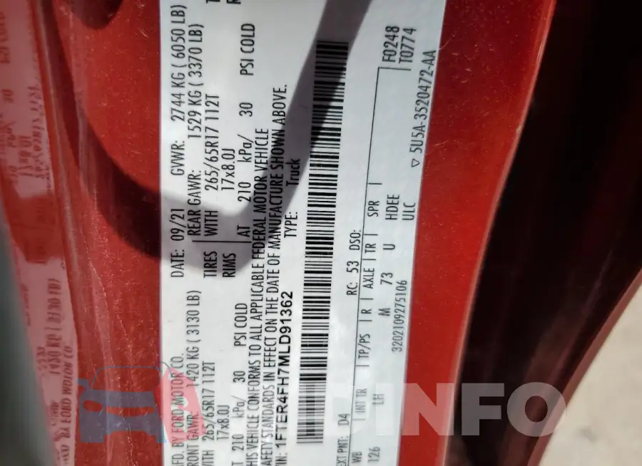 1FTER4FH7MLD91362 Photo# 12