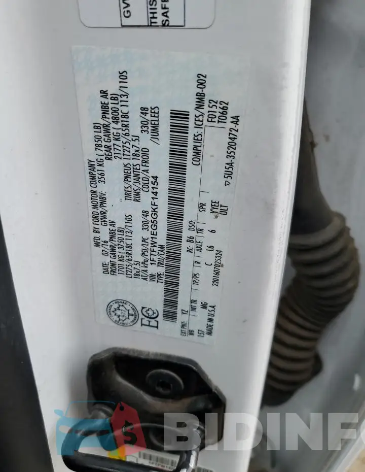 1FTFW1EG5GKF14154 Photo# 12