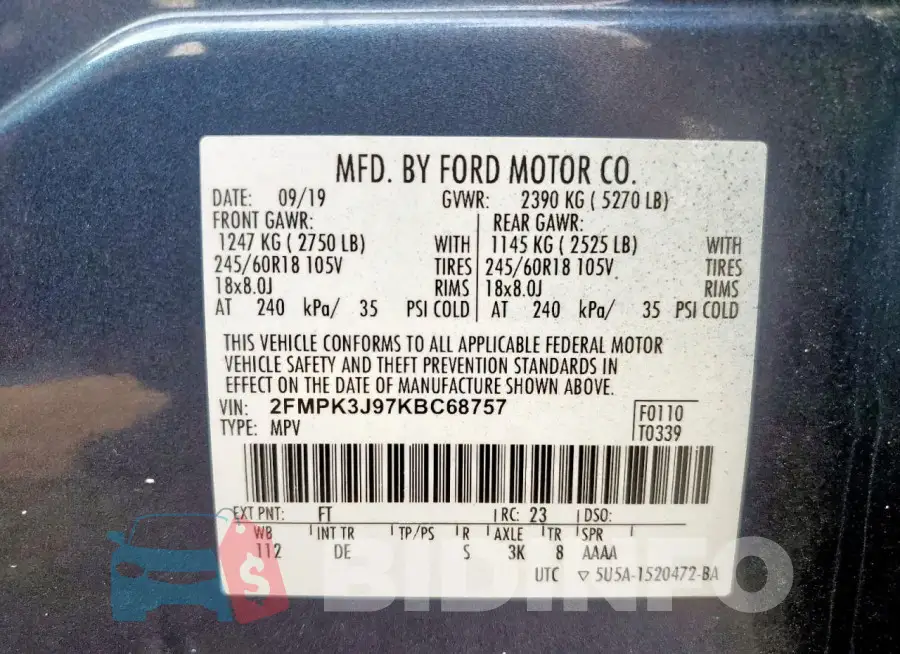 2FMPK3J97KBC68757 Photo# 13