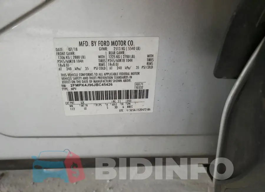 2FMPK4J96JBC45426 Photo# 13