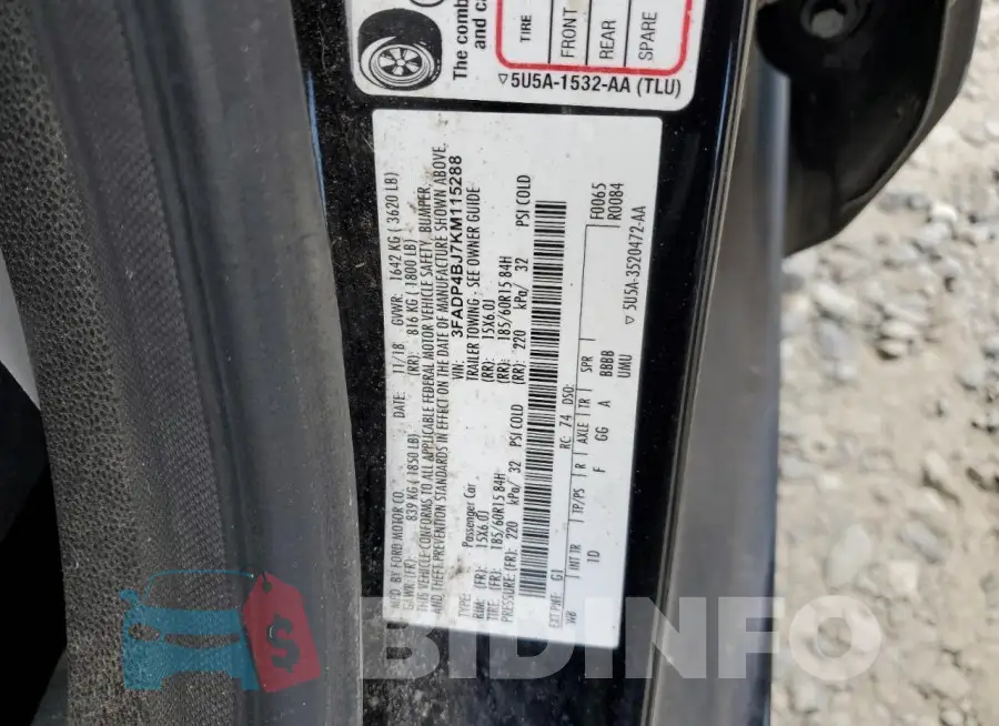3FADP4BJ7KM115288 Photo# 12