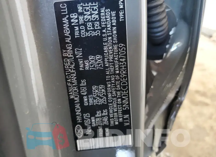 5NMJECDE9RH347059 Photo# 13