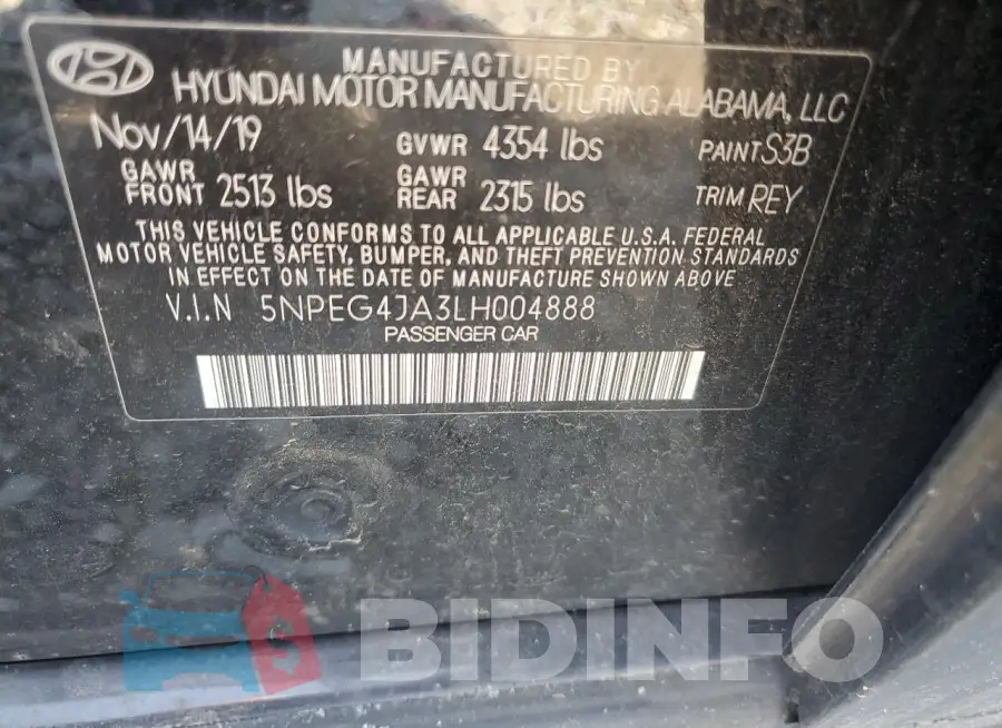5NPEG4JA3LH004888 Photo# 12