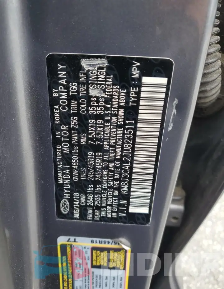 KM8J3CAL2JU823511 Photo# 13