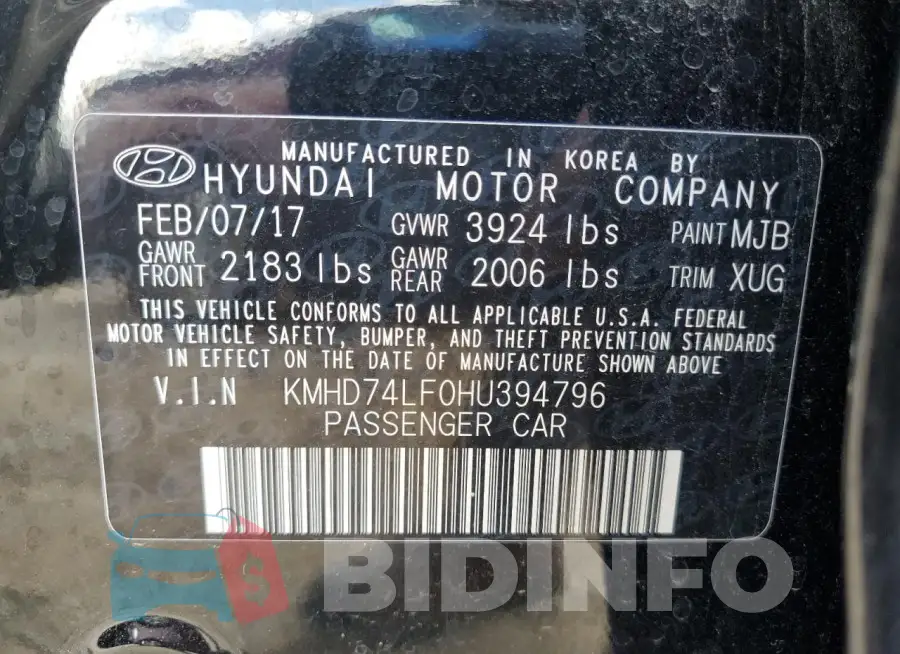 KMHD74LF0HU394796 Photo# 12