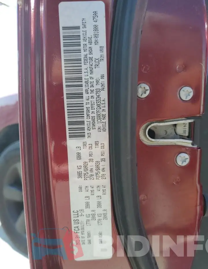 1C6RR7FGXKS534793 Photo# 12