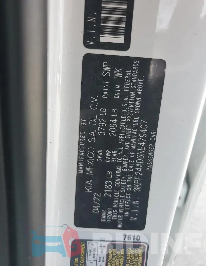 3KPF24AD6NE479407 Photo# 12