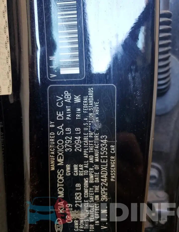 3KPF24ADXLE159343 Photo# 12
