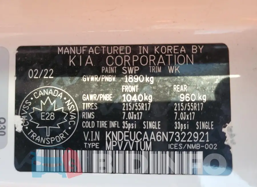 KNDEUCAA6N7322921 Photo# 13