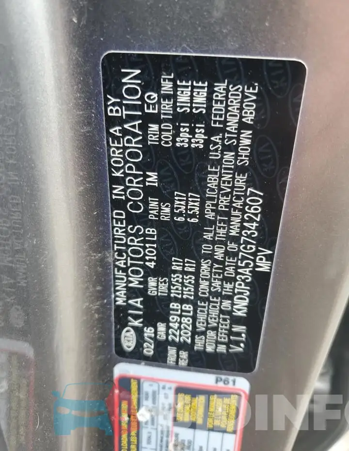 KNDJP3A57G7342607 Photo# 13