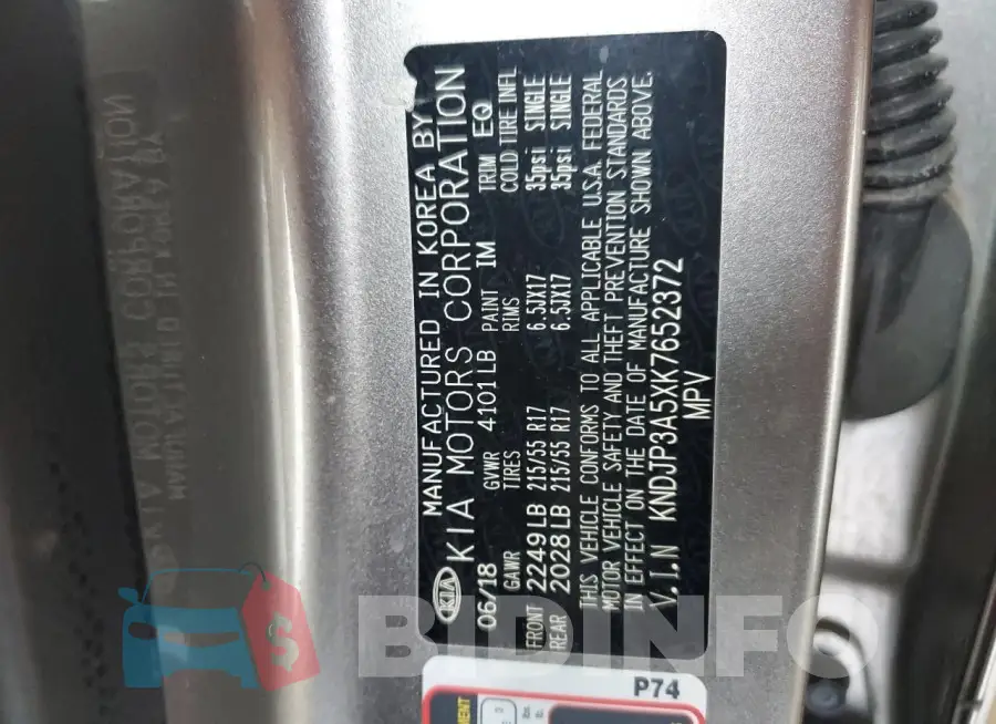 KNDJP3A5XK7652372 Photo# 13
