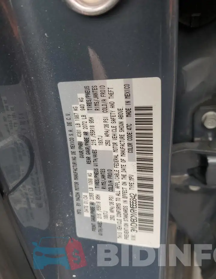 3MVDMBCMXRM655842 Photo# 12