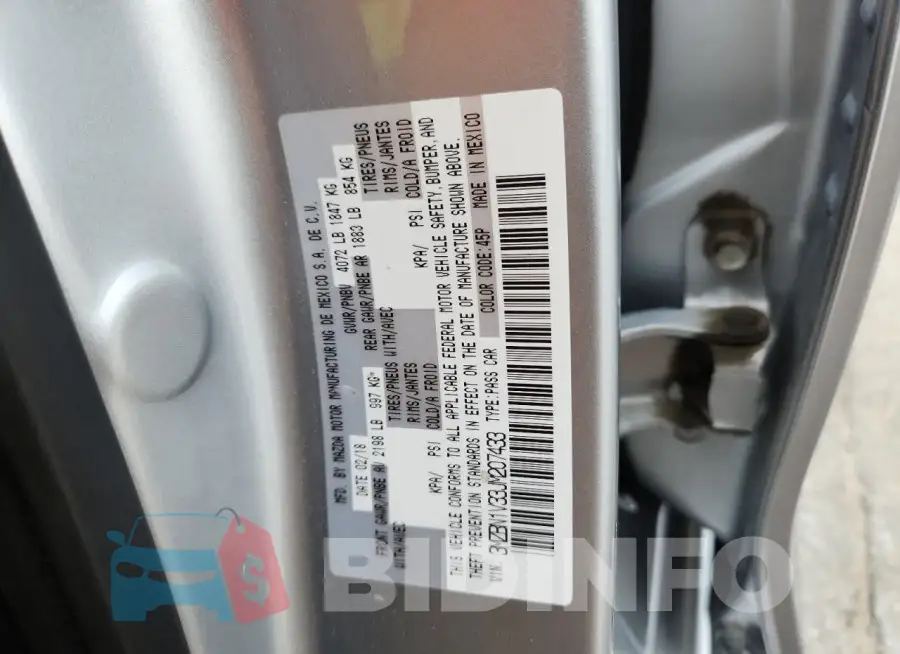 3MZBN1V33JM207433 Photo# 12