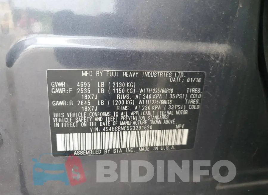 4S4BSBNC5G3291620 Photo# 12