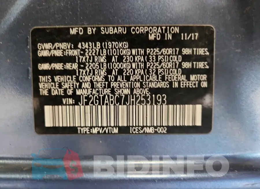 JF2GTABC7JH253193 Photo# 12