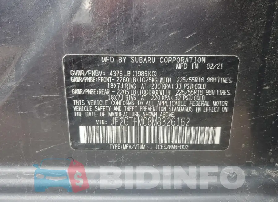 JF2GTHMC8M8326162 Photo# 13