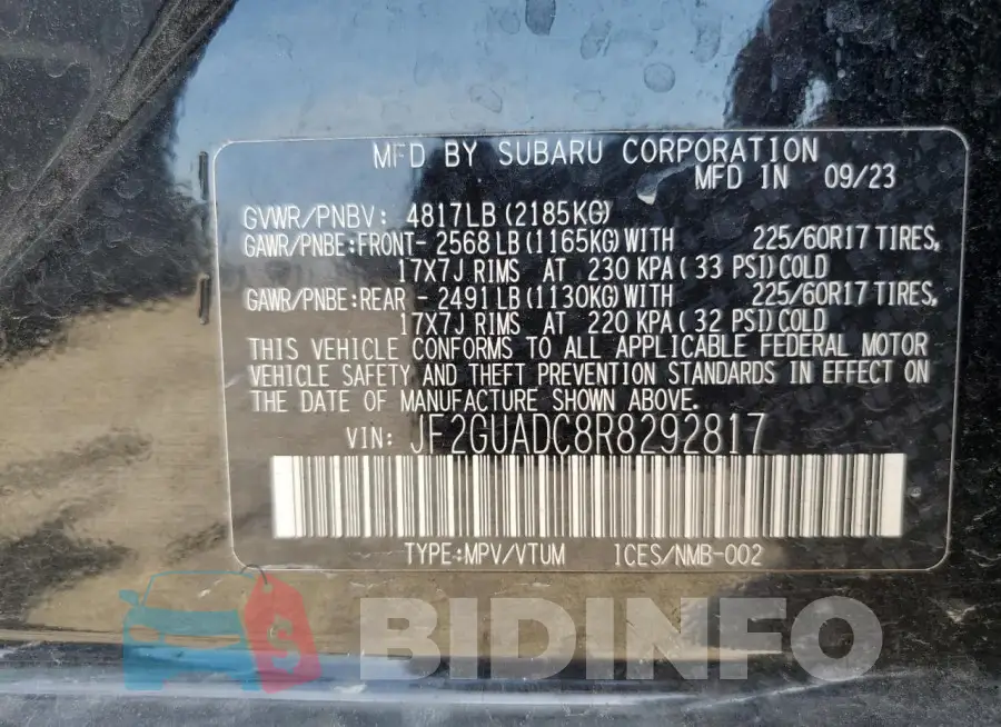 JF2GUADC8R8292817 Photo# 14