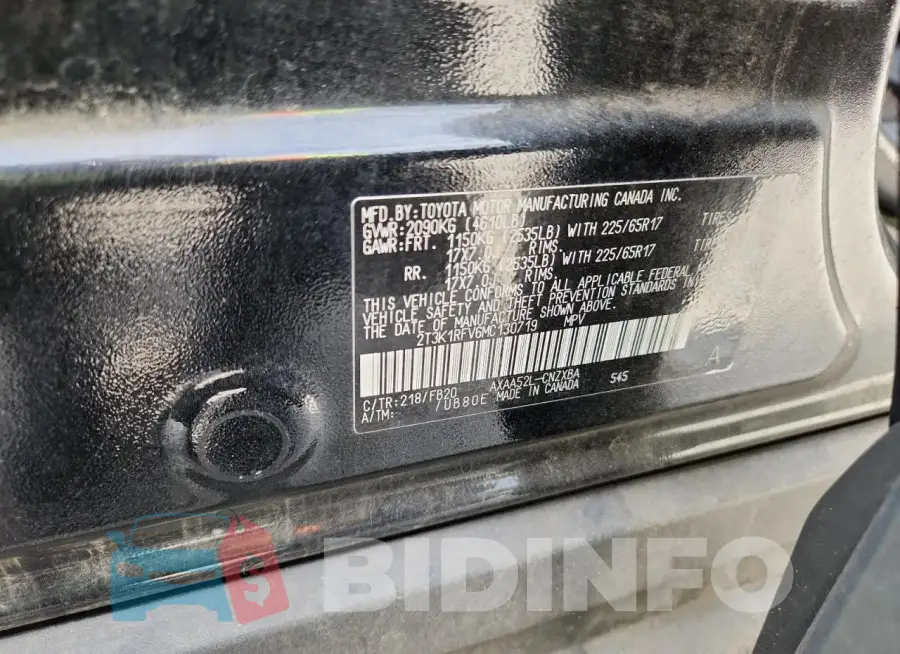 2T3K1RFV6MC130719 Photo# 13