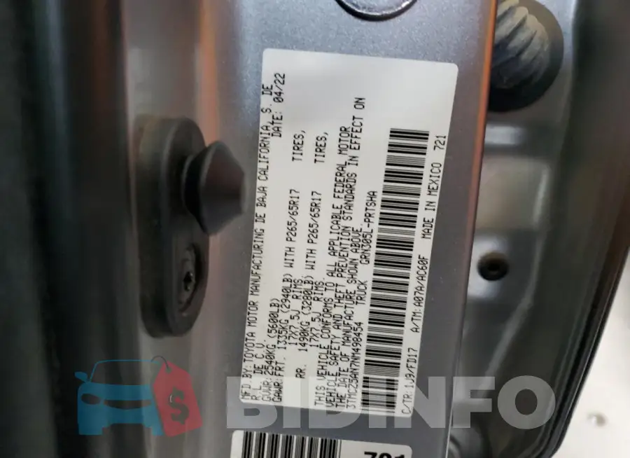 3TMCZ5AN7NM498454 Photo# 13