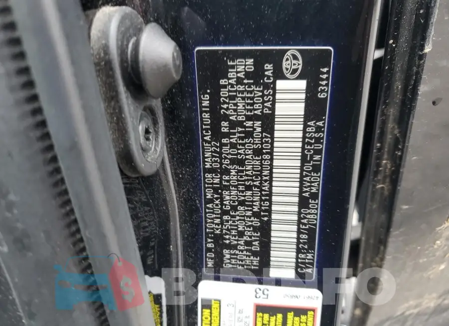 4T1G11AKXNU681037 Photo# 12