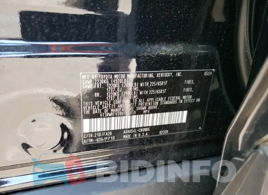 4T3RWRFV2RU145059 Photo# 14