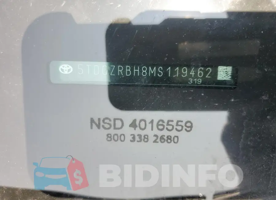 5TDGZRBH8MS119462 Photo# 12