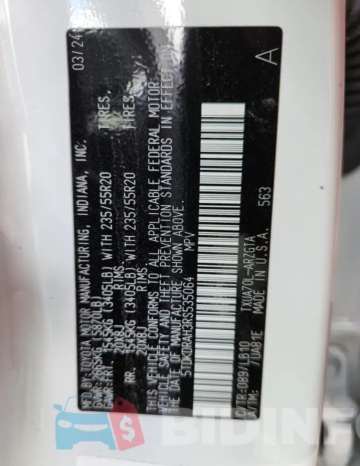 5TDKDRAH3RS535064 Photo# 13