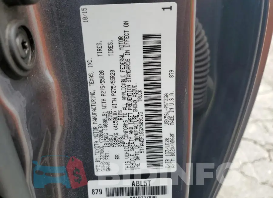 5TFAW5F18GX509173 Photo# 12