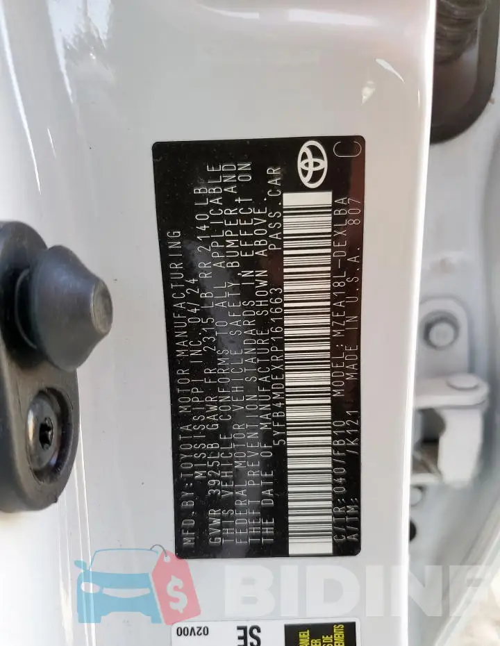 5YFB4MDEXRP161663 Photo# 12