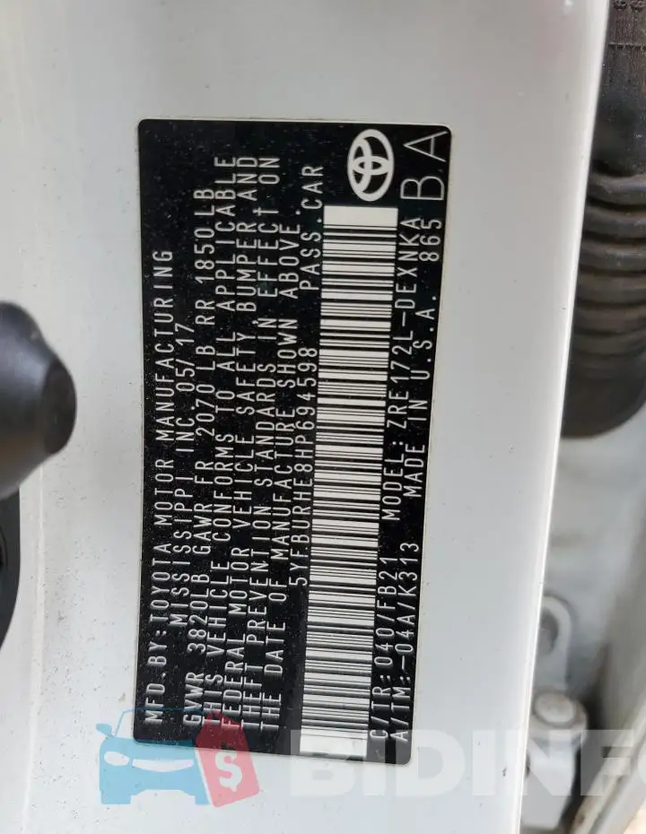 5YFBURHE8HP694598 Photo# 12