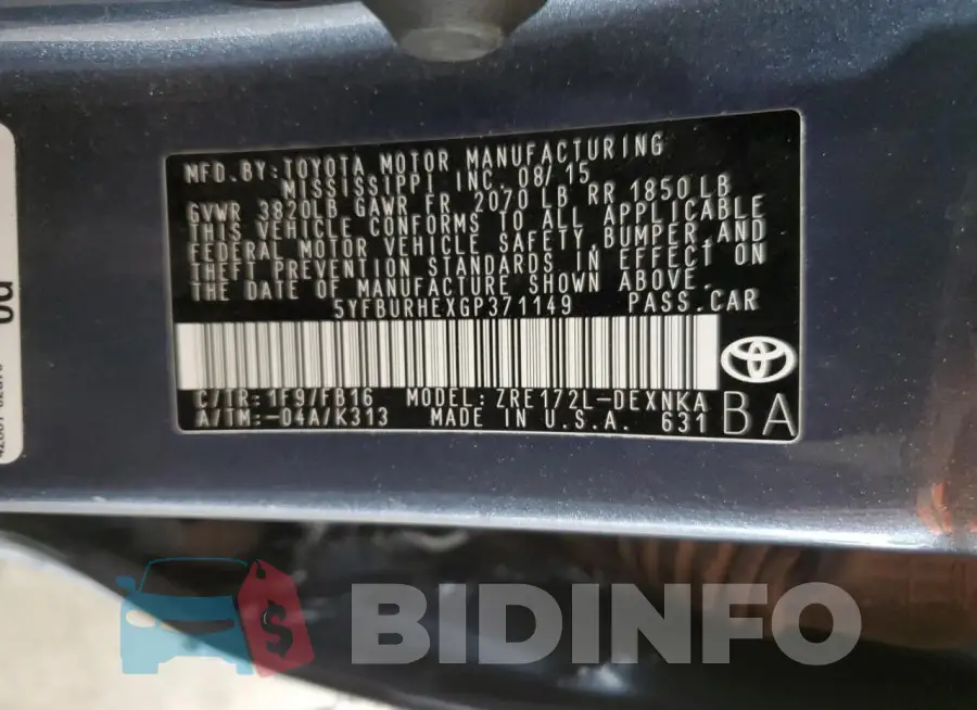 5YFBURHEXGP371149 Photo# 12