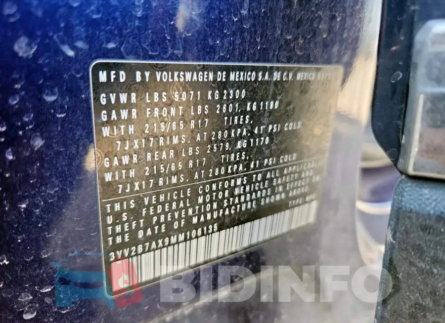 3VV2B7AX9MM106135 Photo# 12
