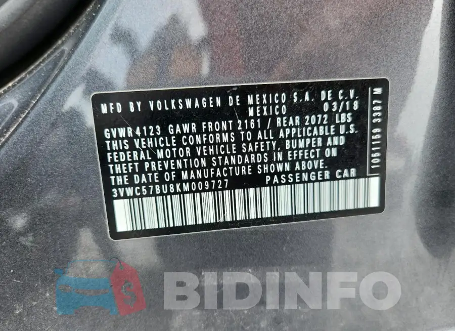 3VWC57BU8KM009727 Photo# 13