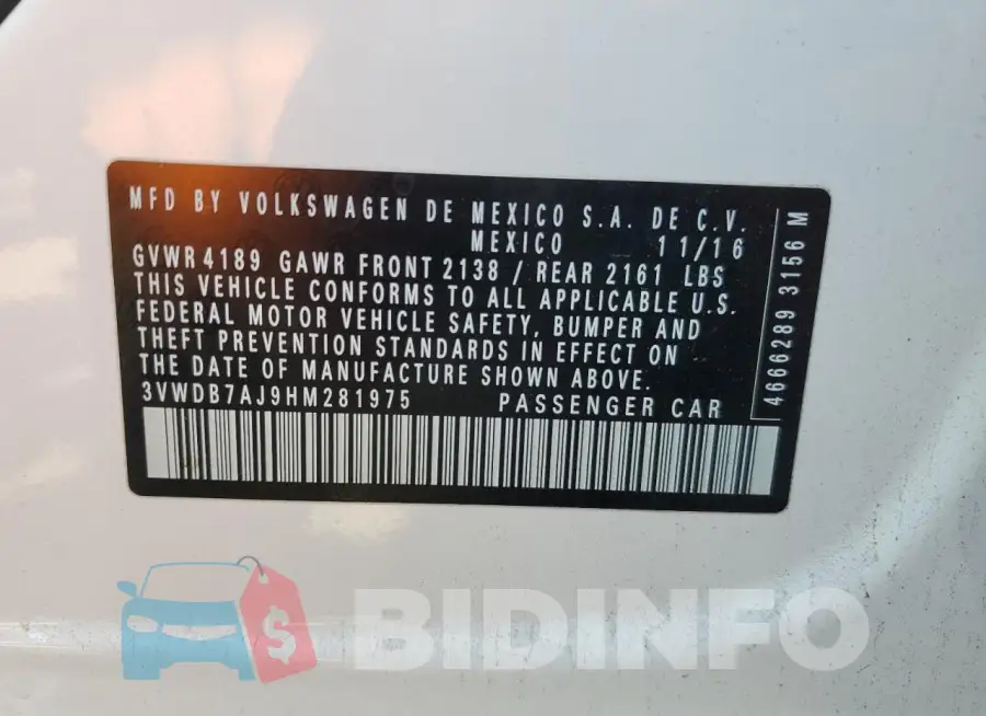 3VWDB7AJ9HM281975 Photo# 12