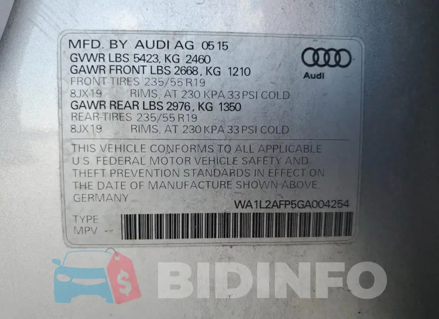WA1L2AFP5GA004254 Photo# 13