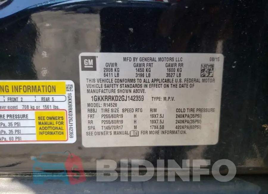 1GKKRRKD2GJ142359 Photo# 13