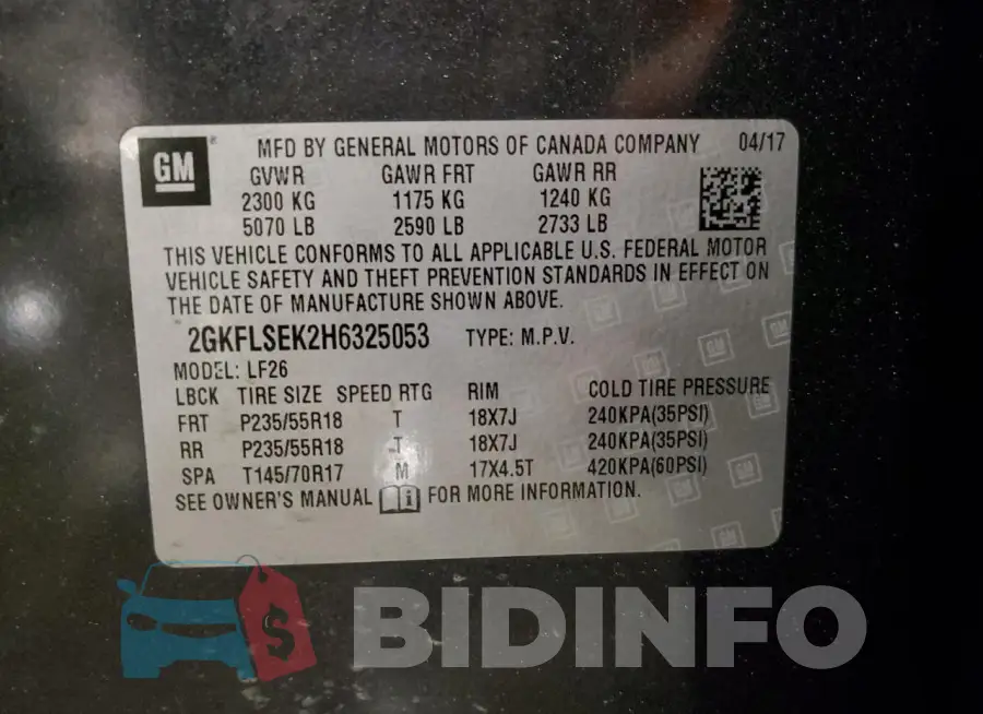 2GKFLSEK2H6325053 Photo# 13
